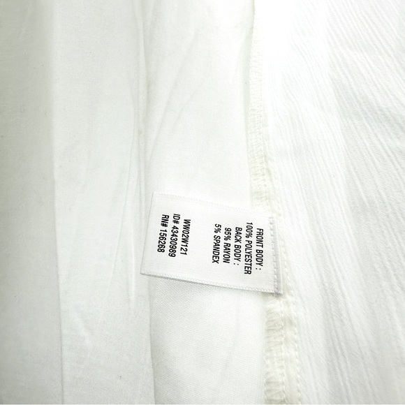 NWT Madison Grey Women’s Sz Large White Short Roll Tab Sleeve Round Neck Blouse - Picture 6 of 7